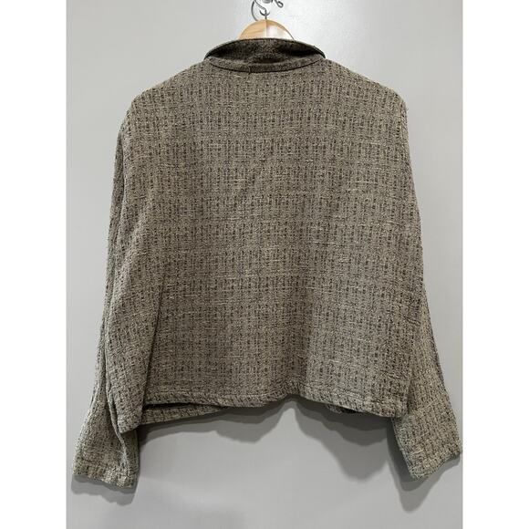 CP Shades Lady Jacket Button Front 4 pockets texture tweed french girl Flax -M - Picture 3 of 11